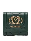 Love Moschino Gesteppte Geldbörse Mit Logo  In Green