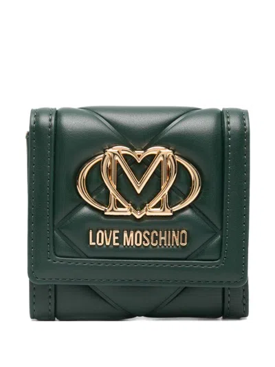 Love Moschino Gesteppte Geldbörse Mit Logo  In Green