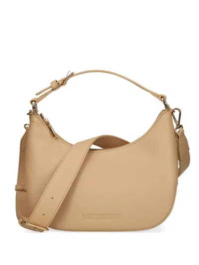 Love Moschino Giant Logo Shoulder Bag In Neutrals