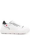 Love Moschino Glitter-logo Sneakers In 白色
