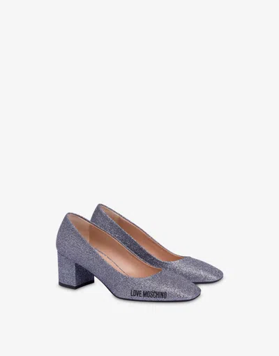 Love Moschino Glitter Pumps In Gray
