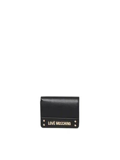 Love Moschino Gold Plated Logo Black Wallet