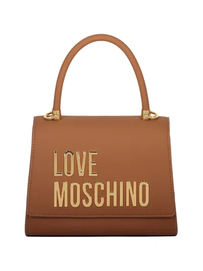 Love Moschino Golden Logo Tote Bag In Neutral
