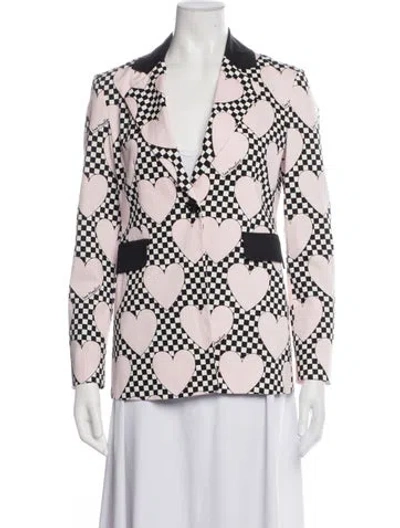 Pre-owned Love Moschino Graphic Print Blazer In Pink