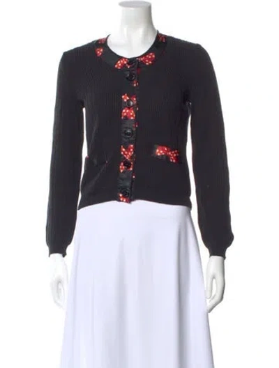 Pre-owned Love Moschino Graphic Print Crew Neck Sweater In Black
