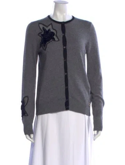 Pre-owned Love Moschino Graphic Print Crew Neck Sweater In Gray