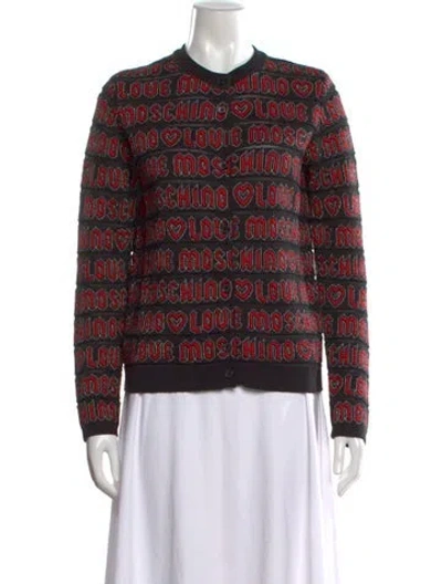 Pre-owned Love Moschino Graphic Print Crew Neck Sweater In Multi
