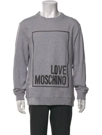 Pre-owned Love Moschino Graphic Print Crew Neck Sweatshirt In Black