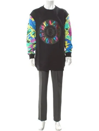 Pre-owned Love Moschino Graphic Print Crew Neck Sweatshirt In Green