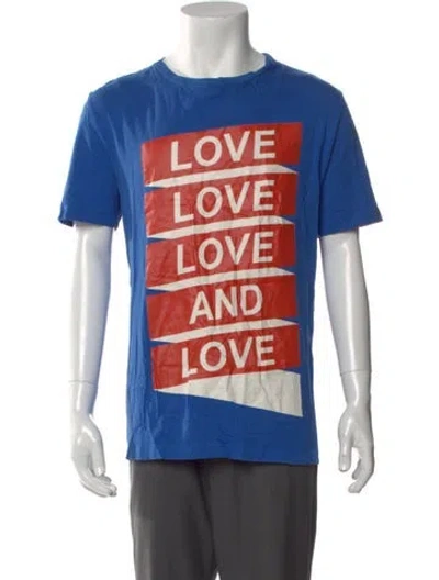 Pre-owned Love Moschino Graphic Print Crew Neck T-shirt In Blue