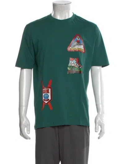 Pre-owned Love Moschino Graphic Print Crew Neck T-shirt In Green