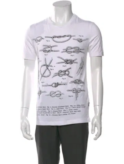 Pre-owned Love Moschino Graphic Print Crew Neck T-shirt In White