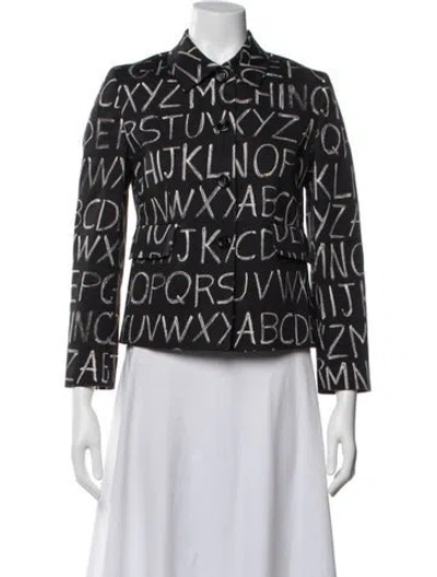 Pre-owned Love Moschino Graphic Print Jacket In Black