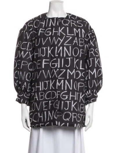 Pre-owned Love Moschino Graphic Print Jacket In Grey