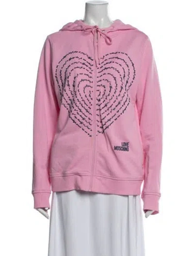 Pre-owned Love Moschino Graphic Print Jacket In Pink