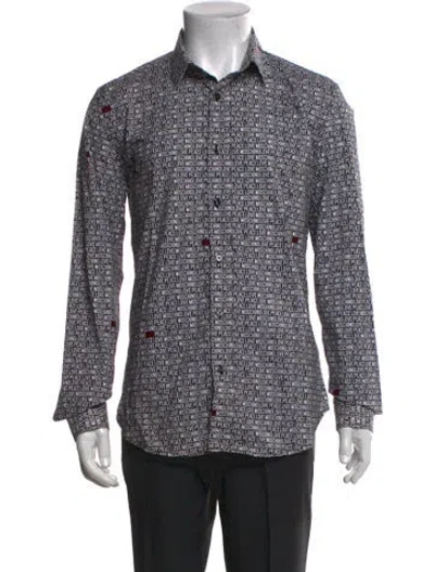 Pre-owned Love Moschino Graphic Print Long Sleeve Shirt In Black