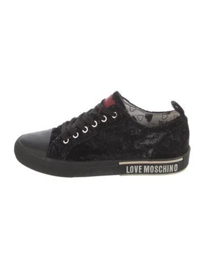 Pre-owned Love Moschino Graphic Print Sneakers In Black