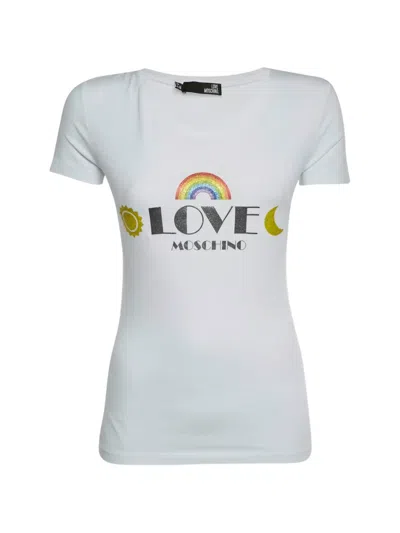 Pre-owned Love Moschino Graphic-print T-shirt In White
