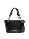 Love Moschino Structured Handbag With Gold-tone Accents In Black