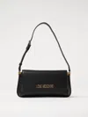 Love Moschino Flat Shoulder Bag Lettering Logo In Black