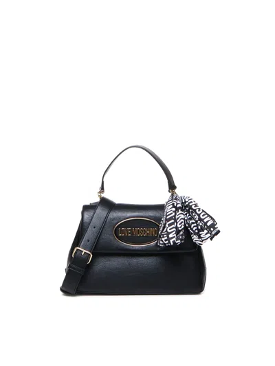Love Moschino Handbag With Front Logo In Black