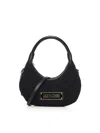 Love Moschino Faux-fur Logo-plaque Shoulder Bag In Black