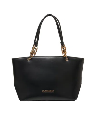 Love Moschino Handbag With Logo Detail In Black