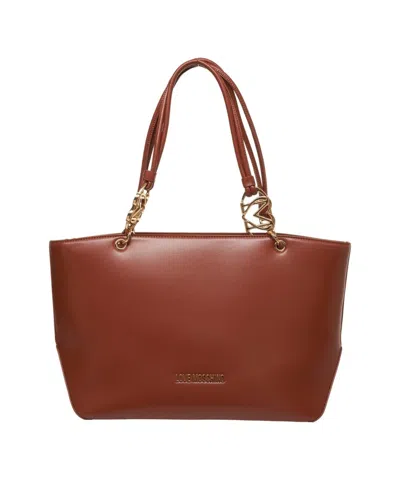Love Moschino Handbag With Logo Detail In Brown