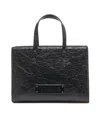 Love Moschino Medium Laminated Shopper Bag In Black