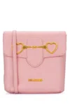 Love Moschino Light Pink Heart-plaque Crossbody Bag In 600