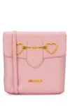 Love Moschino Light Pink Heart-plaque Crossbody Bag In 600