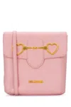 Love Moschino Light Pink Heart-plaque Crossbody Bag In 600