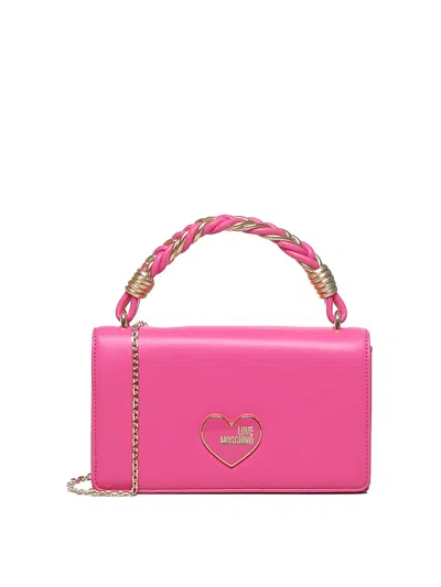 Love Moschino Handheld Handbag With Chain Shoulder Strap In Multicolour