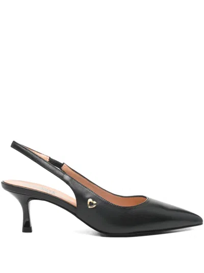 Love Moschino Heart-appliqué Slingback Pumps In Black