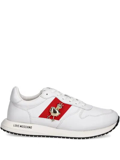 Love Moschino Heart-appliqué Sneakers In White