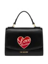 Love Moschino Structured Black Shoulder Bag In Black