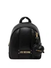 Love Moschino Heart-charm Logo-plaque Backpack In Black