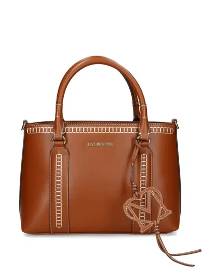 Love Moschino Heart-charm Tote Bag In Brown