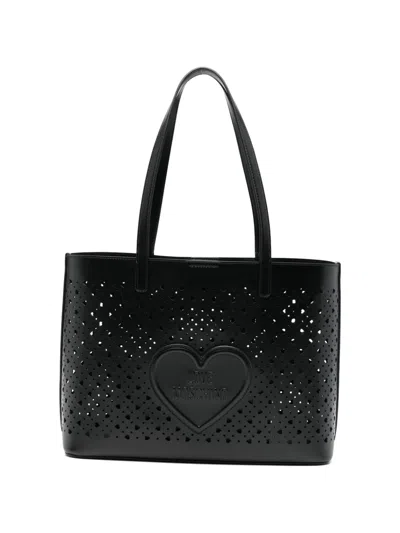 Love Moschino Heart Cut-out Tote Bag In Black