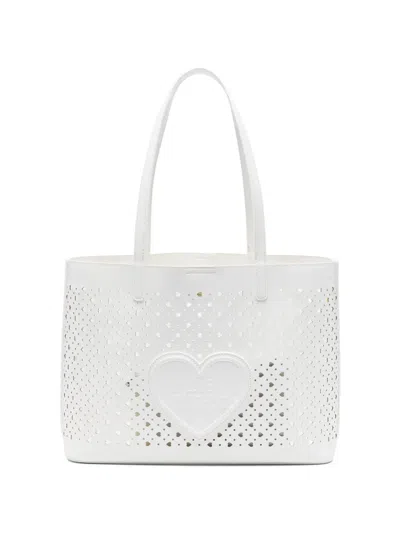 Love Moschino Heart Cut-out Tote Bag In White