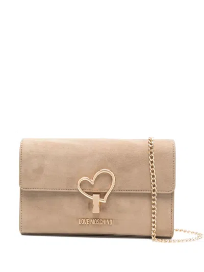 Love Moschino Heart-detail Cross Body Bag In Neutral