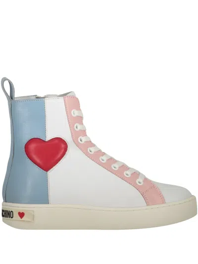 Love Moschino Heart-detail High-top Sneakers In White