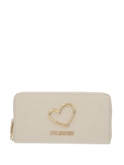 Love Moschino Heart-detail Wallet In Neutral