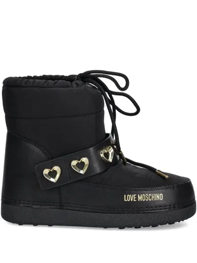 Love Moschino Heart-embellished Boots In Black