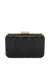 Love Moschino Heart-embossed Clutch Bag In Black