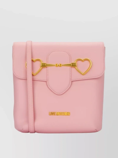 Love Moschino Heart Hardware Cross-body Bag In Pink