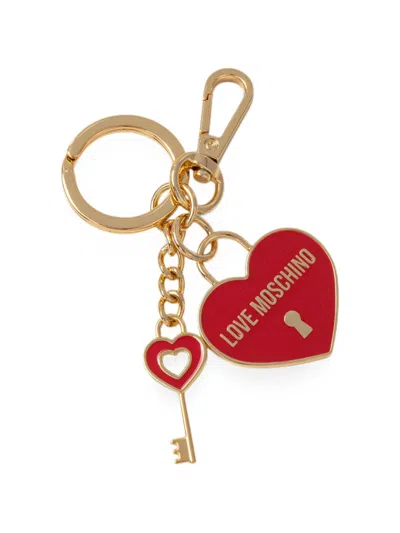 Love Moschino Heart Keyring In Red