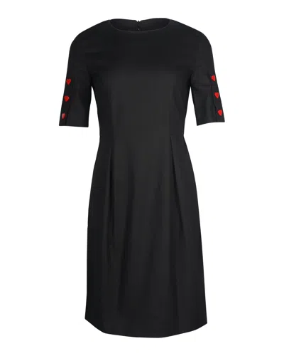 Love Moschino Heart Mini Dress In Black Cotton