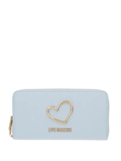 Love Moschino Heart-motif Zip Wallet In Blue