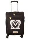 LOVE MOSCHINO HEART PATCHED TWO-WAY ZIPPED TROLLEY LUGGAGE